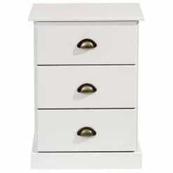 IDIMEX Nachttisch PARIS Mit 3 Schubladen, In Weiß