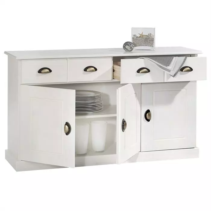 IDIMEX Sideboard PARIS Aus Massiver Kiefer In Weiß Mit 2 Schubladen Und 3 Türen 3 IDIMEX Sideboard PARIS Aus Massiver Kiefer In Weiß Mit 2 Schubladen Und 3 Türen – Bild 3