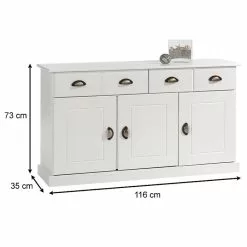 IDIMEX Sideboard PARIS Aus Massiver Kiefer In Weiß Mit 2 Schubladen Und 3 Türen 7 IDIMEX Sideboard PARIS Aus Massiver Kiefer In Weiß Mit 2 Schubladen Und 3 Türen -Sideboards Verkäufe 84142 3