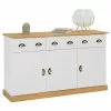 IDIMEX Sideboard PARIS Aus Massiver Kiefer In Weiß/braun Mit 3 Schubladen Und Türen