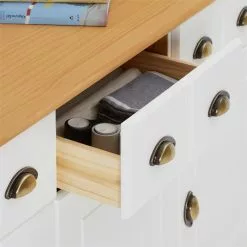 IDIMEX Sideboard PARIS Aus Massiver Kiefer In Weiß/braun Mit 3 Schubladen Und Türen -Sideboards Verkäufe 84144 3