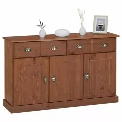 IDIMEX Sideboard PARIS Aus Massiver Kiefer In Kastanienfarben Mit 2 Schubladen Und 3 Türen