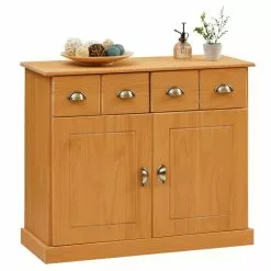 IDIMEX Kommode PARIS Aus Kiefer Massiv In Gebeizt/gewachst Mit 2 Schubladen Und Türen