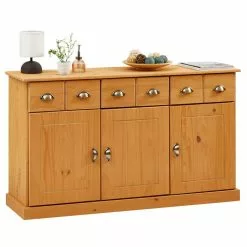 IDIMEX Sideboard PARIS Aus Massiver Kiefer Gebeizt/gewachst Mit 3 Schubladen Und Türen