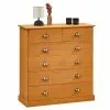 IDIMEX Schubladenschrank PARIS Aus Massiver Kiefer Gebeizt/gewachst Mit 6 Schubladen