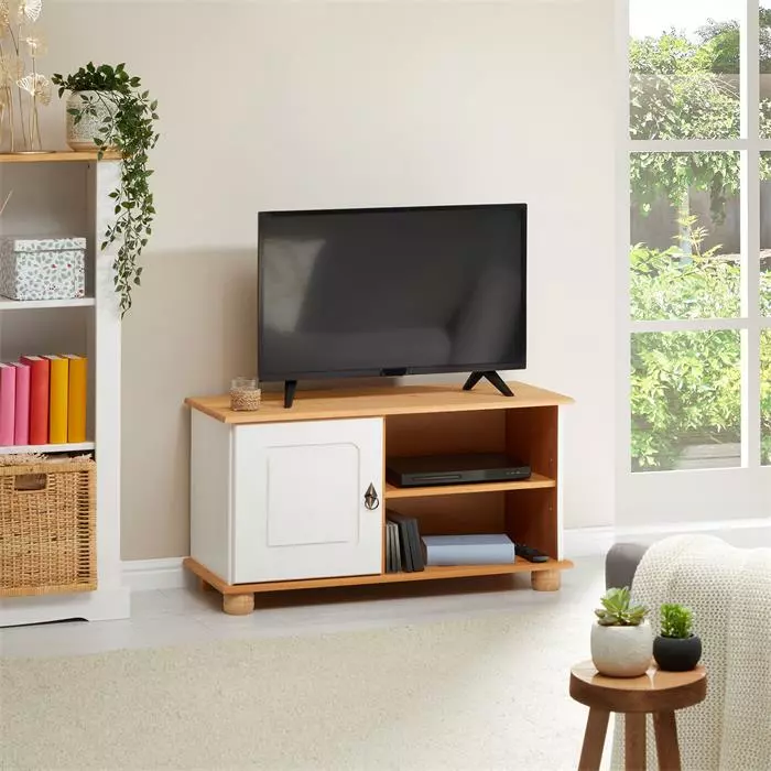 IDIMEX TV Lowboard BELFORT -L In Weiß/braun, Kiefer Massiv 4 IDIMEX TV Lowboard BELFORT -L In Weiß/braun, Kiefer Massiv – Bild 4