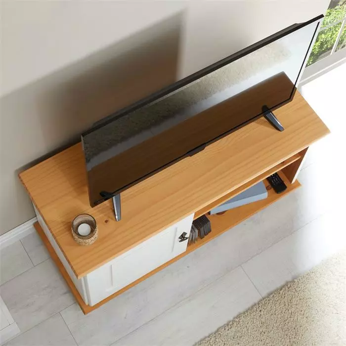 IDIMEX TV Lowboard BELFORT -L In Weiß/braun, Kiefer Massiv 5 IDIMEX TV Lowboard BELFORT -L In Weiß/braun, Kiefer Massiv – Bild 5