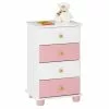 Kommode ISABELLA Mit 4 Schubladen In Weiß/rosa