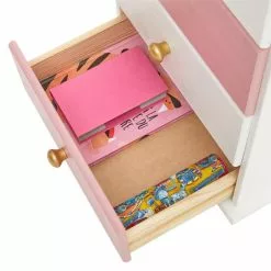 Kommode ISABELLA Mit 4 Schubladen In Weiß/rosa 9 Kommode ISABELLA Mit 4 Schubladen In Weiß/rosa -Sideboards Verkäufe 8601 4