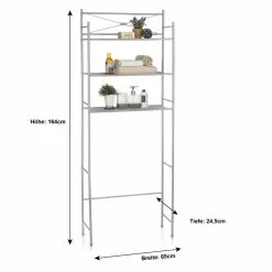 CARO-Möbel Toiletten Waschmaschinen Regal MARSA Mit 3 Ablagen In Grau 6 CARO-Möbel Toiletten Waschmaschinen Regal MARSA Mit 3 Ablagen In Grau -Sideboards Verkäufe 93000 00