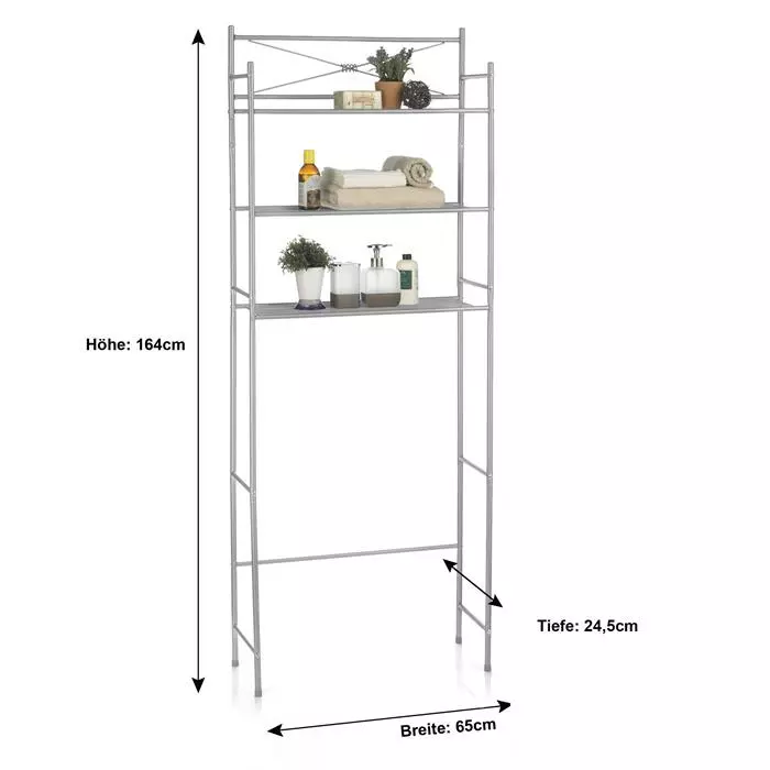 CARO-Möbel Toiletten Waschmaschinen Regal MARSA Mit 3 Ablagen In Grau 3 CARO-Möbel Toiletten Waschmaschinen Regal MARSA Mit 3 Ablagen In Grau – Bild 3