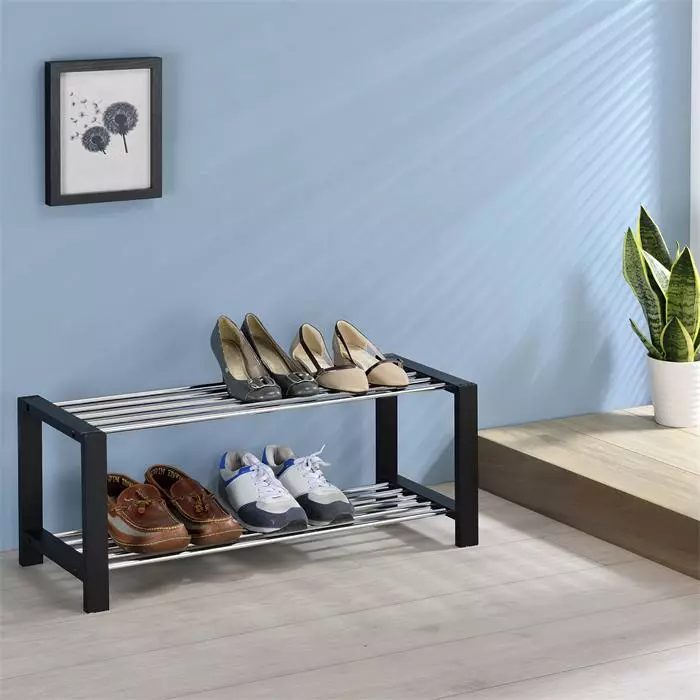 IDIMEX Schuhregal ARINA 2 Böden Schwarz 2 IDIMEX Schuhregal ARINA 2 Böden Schwarz – Bild 2