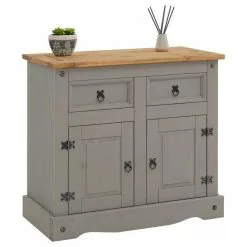 CARO-Möbel Mexico Kommode RAMON Aus Massiver Kiefer Mit 2 Schubladen Und 2 Türen