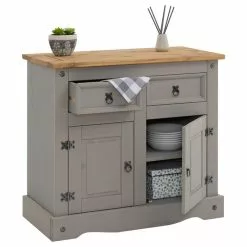 CARO-Möbel Mexico Kommode RAMON Aus Massiver Kiefer Mit 2 Schubladen Und 2 Türen -Sideboards Verkäufe 93081 2