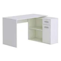 CARO-Möbel Eckschreibtisch LENA Mit Regal In Weiß -Sideboards Verkäufe 93675 0