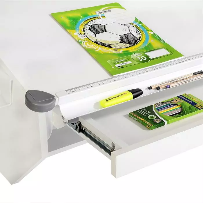 CARO-Möbel Kinderschreibtisch PHILIPP Neigbar Und Höhenverstellbar, Weiß 6 CARO-Möbel Kinderschreibtisch PHILIPP Neigbar Und Höhenverstellbar, Weiß – Bild 6