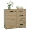 CARO-Möbel Kommode CHICAGO Asteiche, 4 Schubladen