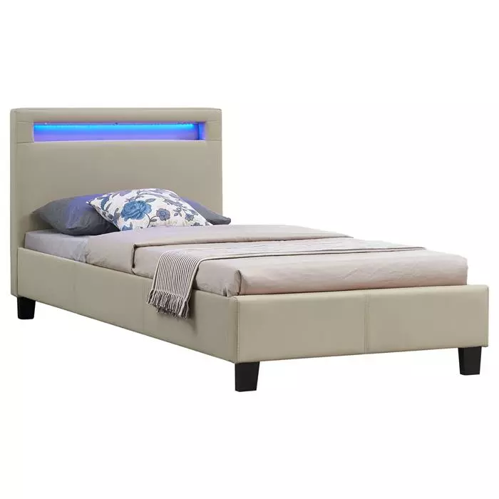 IDIMEX Polsterbett LUCENO 90x200 Cm, LED Beleuchtung, Kunstleder Braun 1 IDIMEX Polsterbett LUCENO 90x200 Cm, LED Beleuchtung, Kunstleder Braun