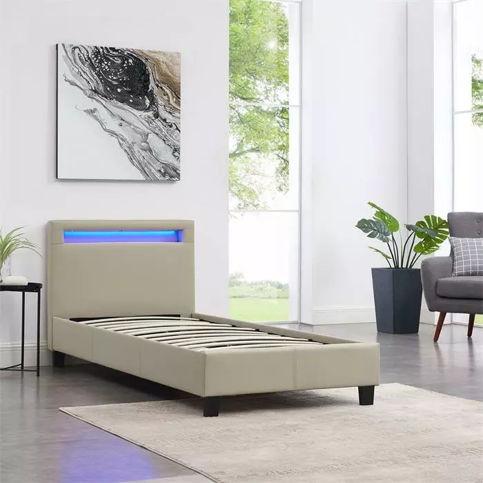 IDIMEX Polsterbett LUCENO 90x200 Cm, LED Beleuchtung, Kunstleder Braun 4 IDIMEX Polsterbett LUCENO 90x200 Cm, LED Beleuchtung, Kunstleder Braun – Bild 4