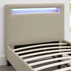 IDIMEX Polsterbett LUCENO 90x200 Cm, LED Beleuchtung, Kunstleder Braun 11 IDIMEX Polsterbett LUCENO 90x200 Cm, LED Beleuchtung, Kunstleder Braun -Sideboards Verkäufe 93746 3