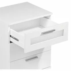 CARO-Möbel Nachttisch MARY Weiß Mit Glaseinsatz 5 CARO-Möbel Nachttisch MARY Weiß Mit Glaseinsatz -Sideboards Verkäufe 93756 2