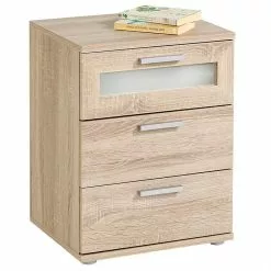 CARO-Möbel Nachttisch MARY Sonoma Eiche Mit 3 Schubladen