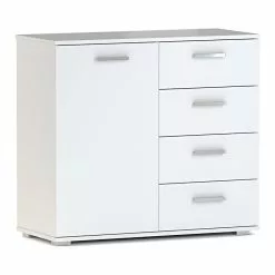 CARO-Möbel Kommode CHICAGO Weiß, 4 Schubladen
