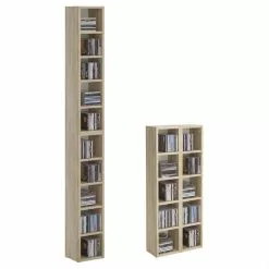 CARO-Möbel CD / DVD Regal CHART Mit 10 Fächer, Sonoma Eiche