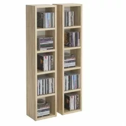 CARO-Möbel CD / DVD Regal CHART Mit 10 Fächer, Sonoma Eiche -Sideboards Verkäufe 93807 2