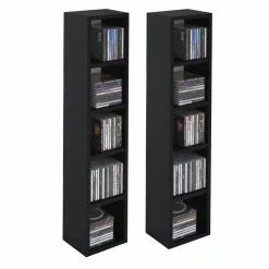 CARO-Möbel CD / DVD Regal CHART Mit 10 Fächern In Schwarz -Sideboards Verkäufe 93899 2