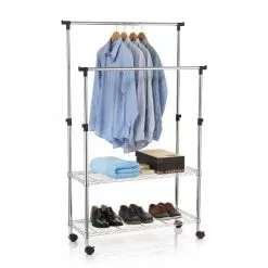 Sideboards Verkäufe 7 CARO-Möbel Garderobenwagen ROPA Mit 2 Ablagefächern