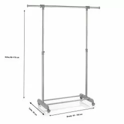 CARO-Möbel Rollgarderobe SALA In Grau, Verstellbar -Sideboards Verkäufe 93937 33