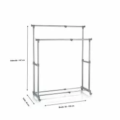 CARO-Möbel Garderobenwagen CASA In Grau, 2 Kleiderstangen -Sideboards Verkäufe 93938 3