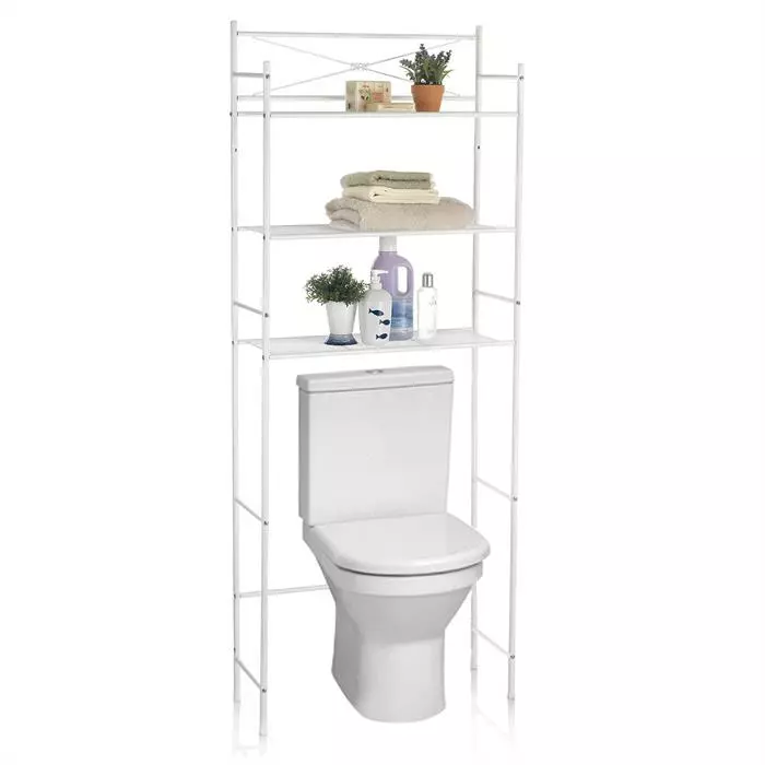 CARO-Möbel Toiletten Waschmaschinen Regal MARSA Mit 3 Ablagen In Weiß 2 CARO-Möbel Toiletten Waschmaschinen Regal MARSA Mit 3 Ablagen In Weiß – Bild 2