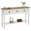 CARO-Möbel Konsolentisch CAMPO Mit 3 Schubladen, Weiß/braun