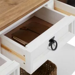 CARO-Möbel Konsolentisch CAMPO Mit 3 Schubladen, Weiß/braun -Sideboards Verkäufe 93976 4 N