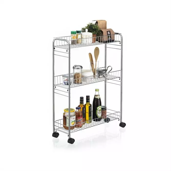 CARO-Möbel Rollwagen ZETA Verchromt Mit 3 Ablagen 1 CARO-Möbel Rollwagen ZETA Verchromt Mit 3 Ablagen