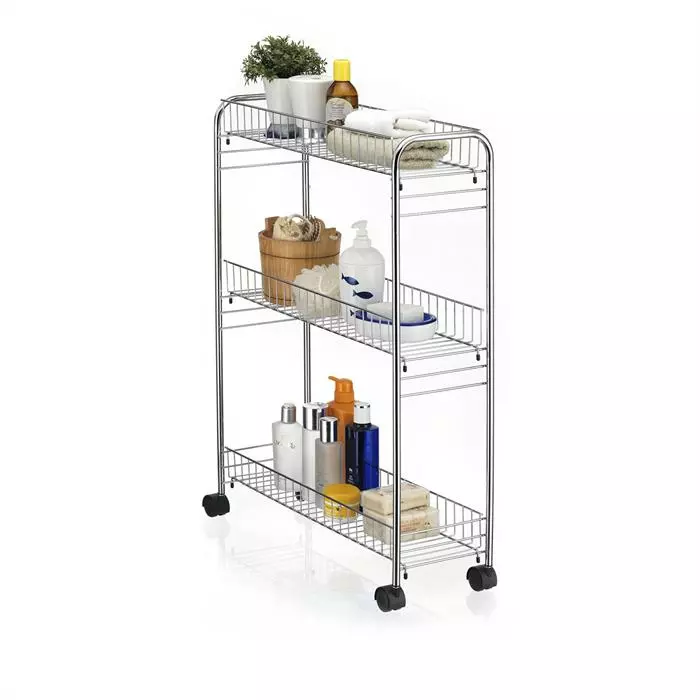 CARO-Möbel Rollwagen ZETA Verchromt Mit 3 Ablagen 2 CARO-Möbel Rollwagen ZETA Verchromt Mit 3 Ablagen – Bild 2