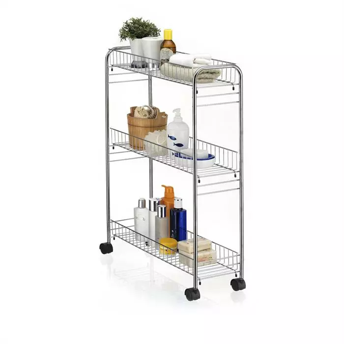 CARO-Möbel Rollwagen ZETA Verchromt Mit 3 Ablagen 3 CARO-Möbel Rollwagen ZETA Verchromt Mit 3 Ablagen – Bild 3