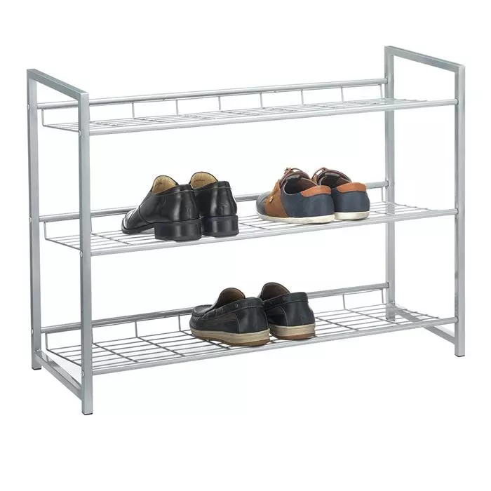 CARO-Möbel Schuhregal SYSTEM Silber Lackiert, 3 Fächer 1 CARO-Möbel Schuhregal SYSTEM Silber Lackiert, 3 Fächer