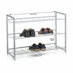 CARO-Möbel Schuhregal SYSTEM Silber Lackiert, 3 Fächer 5 CARO-Möbel Schuhregal SYSTEM Silber Lackiert, 3 Fächer -Sideboards Verkäufe 93979 2