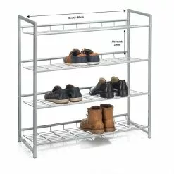 CARO-Möbel Schuhregal SYSTEM Silber Lackiert, 4 Fächer -Sideboards Verkäufe 93980 2