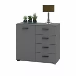 CARO-Möbel Kommode CHICAGO Grau, 4 Schubladen