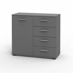 CARO-Möbel Kommode CHICAGO Grau, 4 Schubladen -Sideboards Verkäufe 94013 22