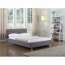 CARO-Möbel Polsterbett LAREDO 120x200 Cm, Stoff In Grau -Sideboards Verkäufe 94068 2