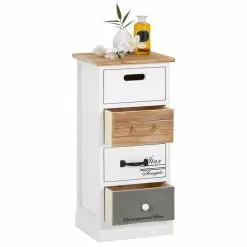 CARO-Möbel Kommode SALVA In Weiß Mit 4 Schubladen 8 CARO-Möbel Kommode SALVA In Weiß Mit 4 Schubladen -Sideboards Verkäufe 94094 2 N3