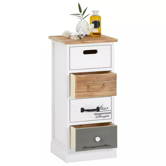 CARO-Möbel Kommode SALVA In Weiß Mit 4 Schubladen 3 CARO-Möbel Kommode SALVA In Weiß Mit 4 Schubladen – Bild 3