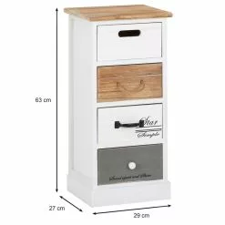 CARO-Möbel Kommode SALVA In Weiß Mit 4 Schubladen 11 CARO-Möbel Kommode SALVA In Weiß Mit 4 Schubladen -Sideboards Verkäufe 94094 8 N3