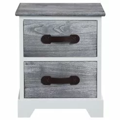 CARO-Möbel Nachttisch SALERNO Weiß/grau, 2 Schubladen -Sideboards Verkäufe 94096 2 N1