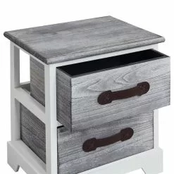 CARO-Möbel Nachttisch SALERNO Weiß/grau, 2 Schubladen -Sideboards Verkäufe 94096 3